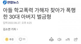 학교폭력 가해자를 찾아가, 폭행한 아버지