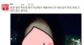 셀카 찍는 여성...이상한 기분 들어 돌아보니...충격..